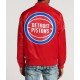 Detroit Pistons Red Satin Bomber Jacket Detroit Pistons Red Satin Bomber Jacket