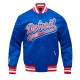 Detroit Pistons Script Tail Blue Satin Jacket