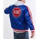 Detroit Pistons Striped Varsity Blue Satin Jacket
