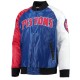Detroit Pistons Tricolor Remix Varsity Satin Jacket