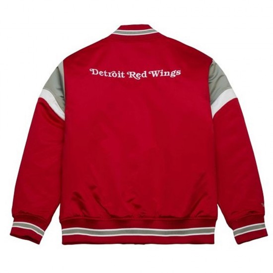 Detroit Red Wings Red Heavyweight Satin Jacket Detroit Red Wings Red Heavyweight Satin Jacket
