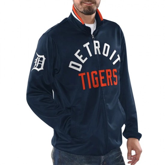 Detroit Tigers Blue Track Jacket Detroit Tigers Blue Track Jacket