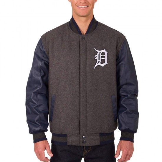 Detroit Tigers Charcoal/Navy Varsity Jacket Detroit Tigers Charcoal/Navy Varsity Jacket