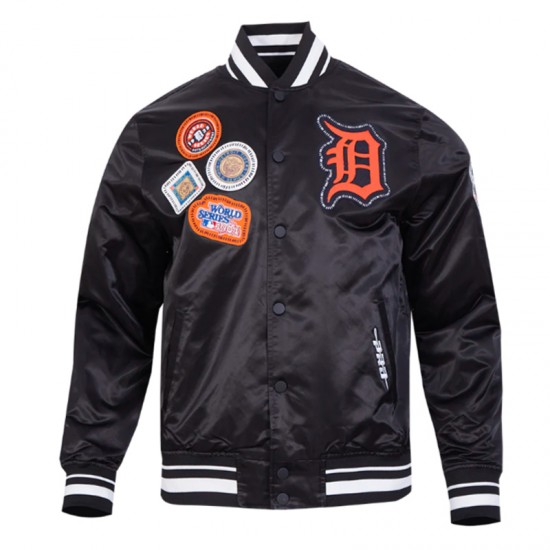 Detroit Tigers DIY Pick Stitch Classic Rib Satin Jacket