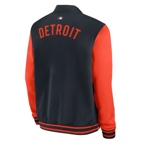 Detroit Tigers Dugout Navy Blue Bomber Jacket
