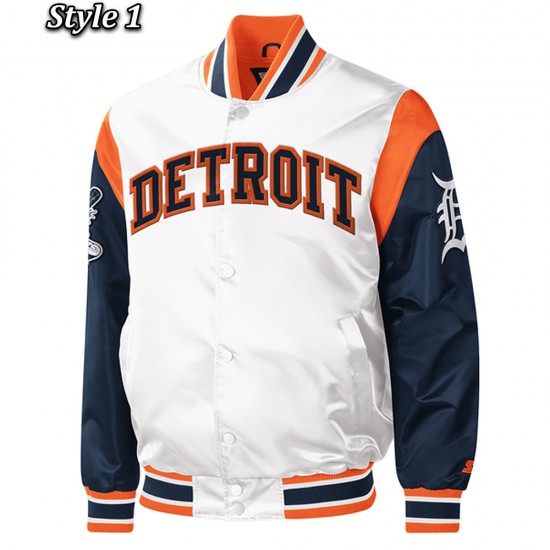 Detroit Tigers Force Play Varsity Satin Jacket Detroit Tigers Force Play Varsity Satin Jacket
