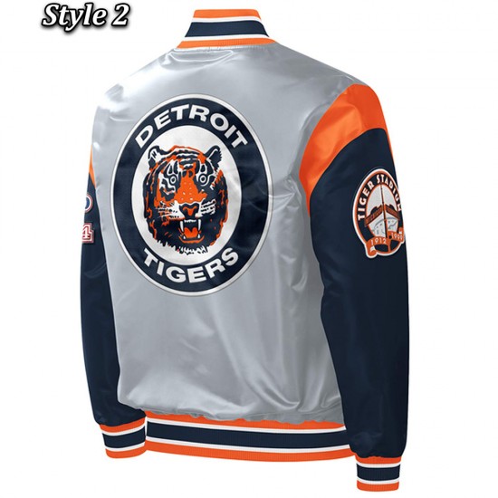 Detroit Tigers Force Play Varsity Satin Jacket Detroit Tigers Force Play Varsity Satin Jacket