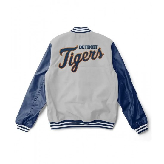 Detroit Tigers Letterman Jacket Classic Blue & Grey