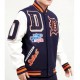 Detroit Tigers Mash Up White and Navy Blue Varsity Jacket Detroit Tigers Mash Up White and Navy Blue Varsity Jacket