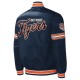 Detroit Tigers Midfield Varsity Navy Satin Jacket Detroit Tigers Midfield Varsity Navy Satin Jacket