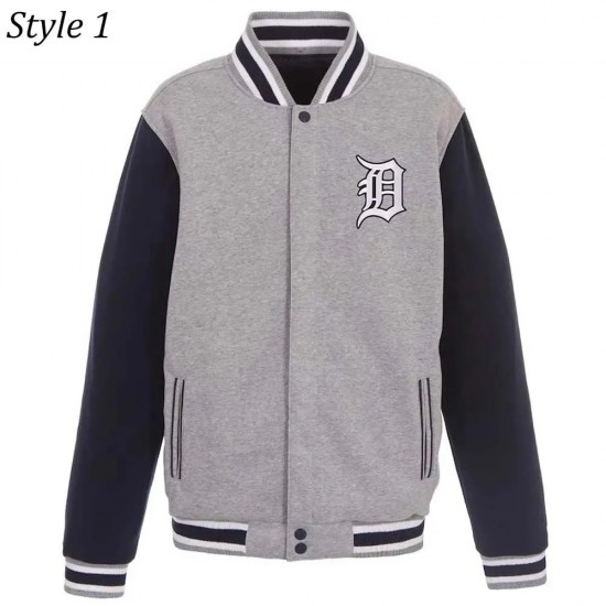 Detroit Tigers Navy and Gray Varsity Wool Jacket Detroit Tigers Navy and Gray Varsity Wool Jacket