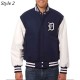 Detroit Tigers Navy and White Varsity Jacket Detroit Tigers Navy and White Varsity Jacket