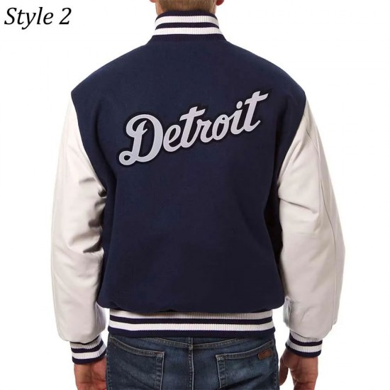 Detroit Tigers Navy and White Varsity Jacket Detroit Tigers Navy and White Varsity Jacket