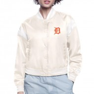 Detroit Tigers Printed Logo Navy Varsity Satin Jacket