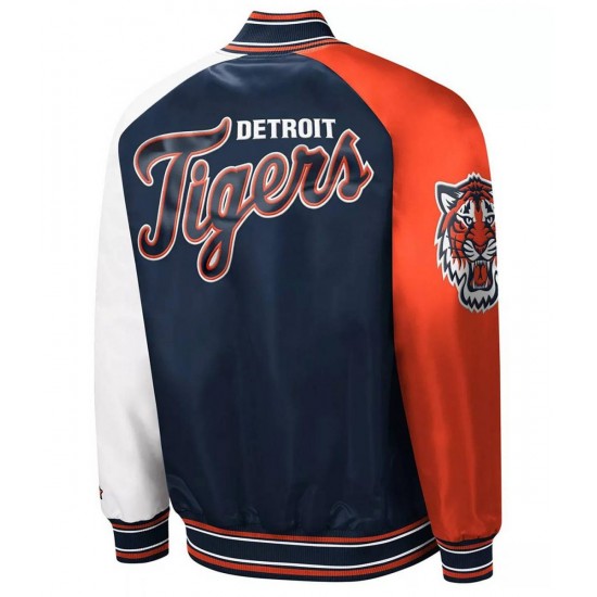 Detroit Tigers Reliever Satin Raglan Jacket Detroit Tigers Reliever Satin Raglan Jacket