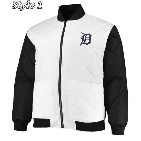 Detroit Tigers Satin Black White Jacket Detroit Tigers Satin Black White Jacket