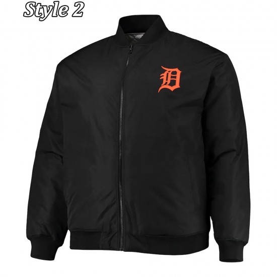Detroit Tigers Satin Black White Jacket Detroit Tigers Satin Black White Jacket
