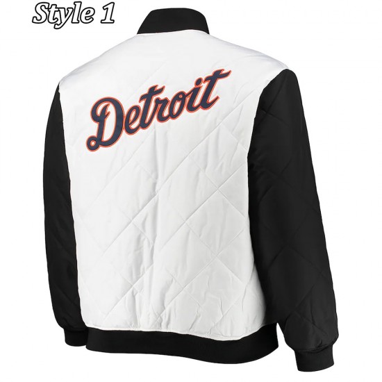 Detroit Tigers Satin Black White Jacket Detroit Tigers Satin Black White Jacket