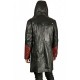 Devil May Cry Dante Maroon and Black Leather Trench Coat Devil May Cry Dante Maroon and Black Leather Trench Coat