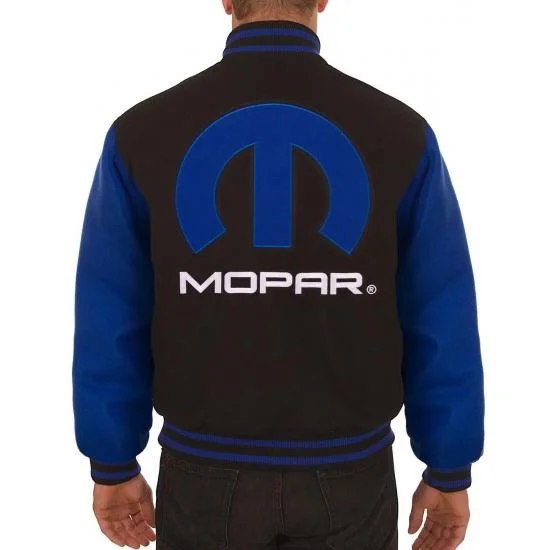 Dodge Mopar Embroidered Bomber Royal Blue and Black Jacket
