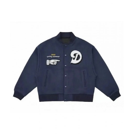 Doncare City View Collage Blue Varsity Jacket Doncare City View Collage Blue Varsity Jacket