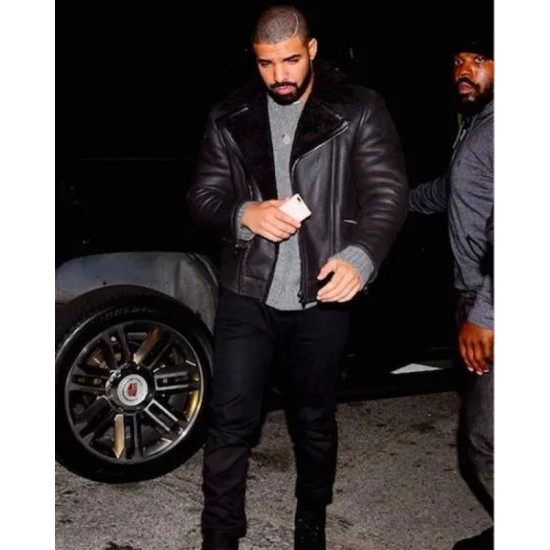 Drake B3 Sheepskin Shearling Bomber Jacket Drake B3 Sheepskin Shearling Bomber Jacket