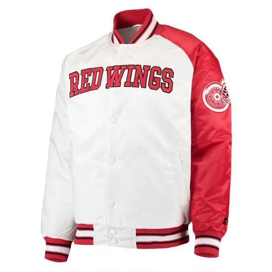 Dugout Championship Detroit Red Wings White and Red Jacket