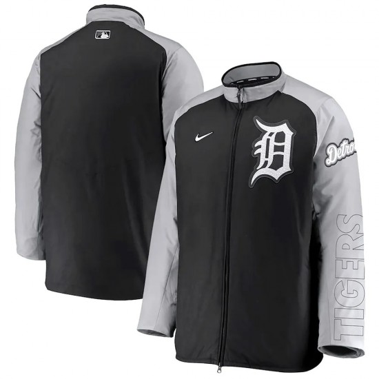 Dugout Performance Detroit Tigers Black and Gray Jacket Dugout Performance Detroit Tigers Black and Gray Jacket