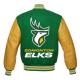 Edmonton Eskimos Green and Tan Brown Varsity Jacket