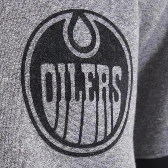 Edmonton Oilers Heather Gray Striped Fleece Jacket Edmonton Oilers Heather Gray Striped Fleece Jacket