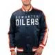 Edmonton Oilers O-Line Navy Varsity Satin Jacket Edmonton Oilers O-Line Navy Varsity Satin Jacket