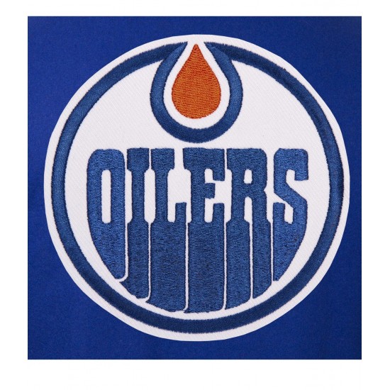Edmonton Oilers Royal Bomber Blue Wool Jacket Edmonton Oilers Royal Bomber Blue Wool Jacket