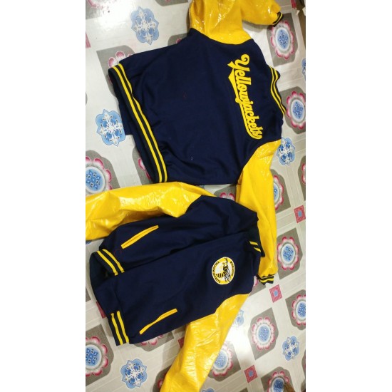 Ella Purnell Yellow Letterman Jacket - Bold Varsity Bomber Style