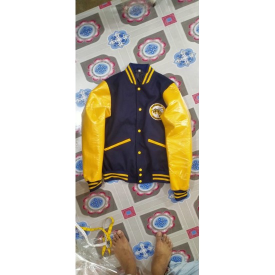 Ella Purnell Yellow Letterman Jacket - Bold Varsity Bomber Style