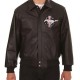 Embroidered Ford Mustang Bomber Black Leather Jacket Embroidered Ford Mustang Bomber Black Leather Jacket