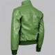 Expressive Green Bomber Leather Jacket Expressive Green Bomber Leather Jacket