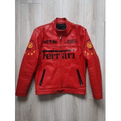 F1 MS Ferrari Red Leather Jacket