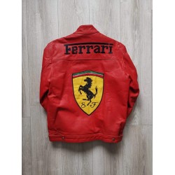 F1 MS Ferrari Red Leather Jacket