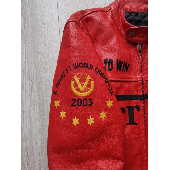 F1 MS Ferrari Red Leather Jacket F1 MS Ferrari Red Leather Jacket