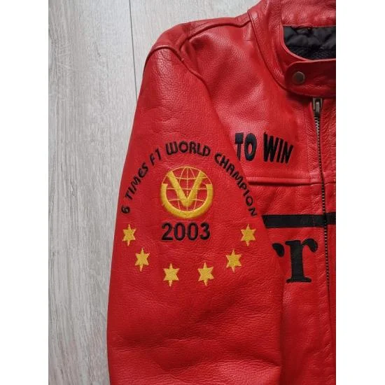 F1 MS Ferrari Red Leather Jacket