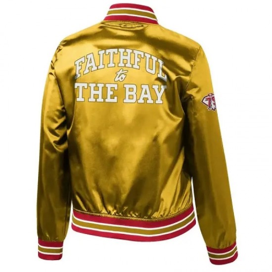 Faithful To The Bay Golden Womens Satin Jacket Faithful To The Bay Golden Womens Satin Jacket