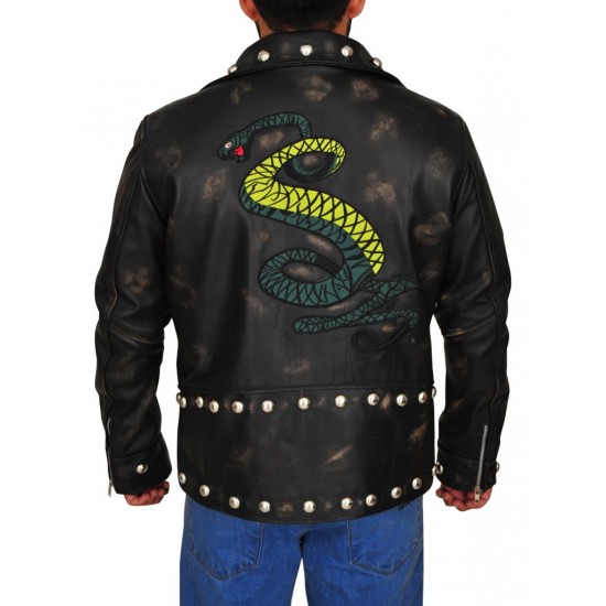Fallout Tunnel Snakes Rule Black Leather Jacket Fallout Tunnel Snakes Rule Black Leather Jacket