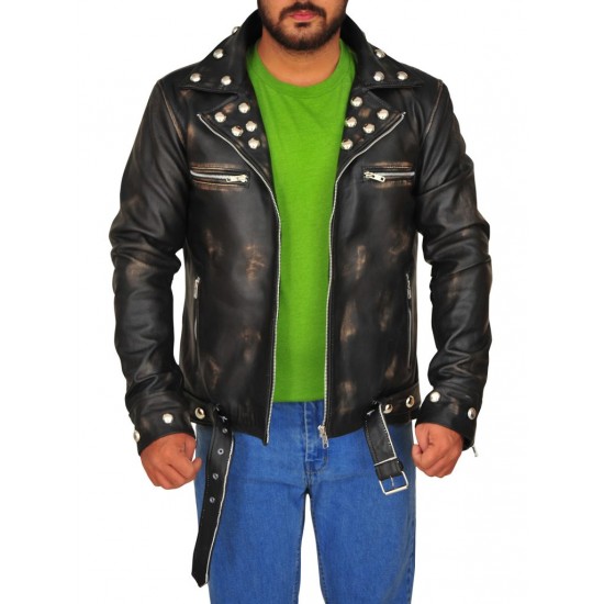 Fallout Tunnel Snakes Rule Black Leather Jacket Fallout Tunnel Snakes Rule Black Leather Jacket