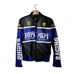 Ferrari Bomber Black Blue Jacket
