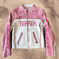 Ferrari Pink Leather Jacket