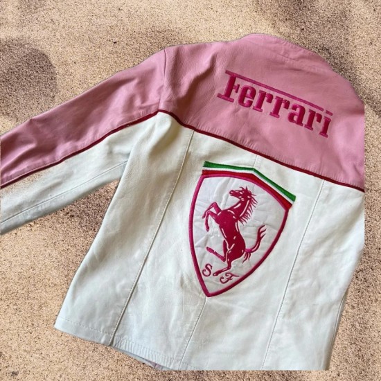 Ferrari Pink Leather Jacket
