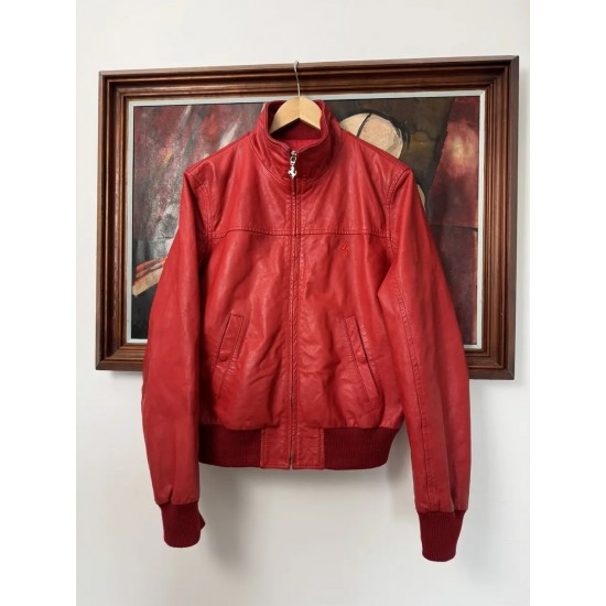 Ferrari Leather Y2K Hype Red Racing Jacket Ferrari Leather Y2K Hype Red Racing Jacket