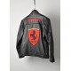 Ferrari Matt Black Racing Leather Jacket
