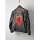 Ferrari Matt Black Racing Leather Jacket
