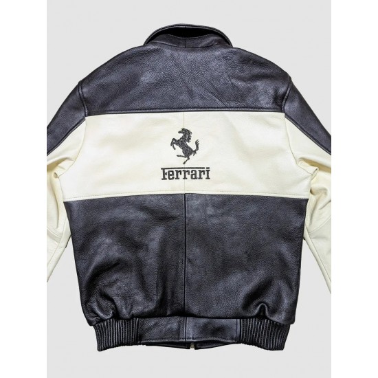 Ferrari Racing Leather Bomber Jacket Ferrari Racing Leather Bomber Jacket